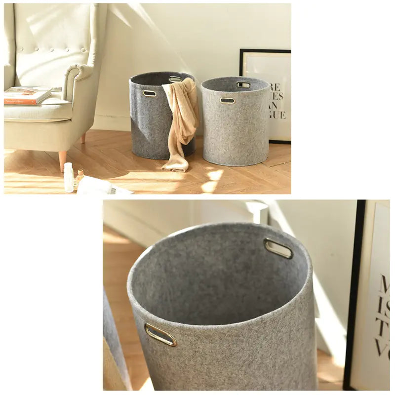 Felt Storage Box, Laundry Basket, and Bin Set